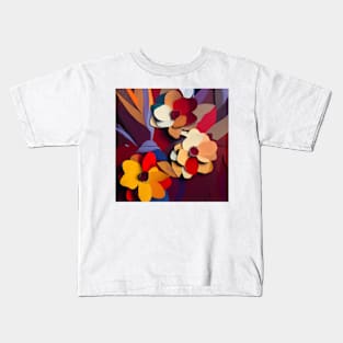 Colorful Floral Collage Kids T-Shirt